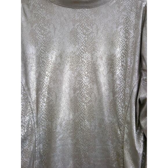 JACKET & MATCHING TANK-CHICO'S-Silver/Gray Snakeskin Like Material-Soft-Size 3/L - Picture 5 of 16